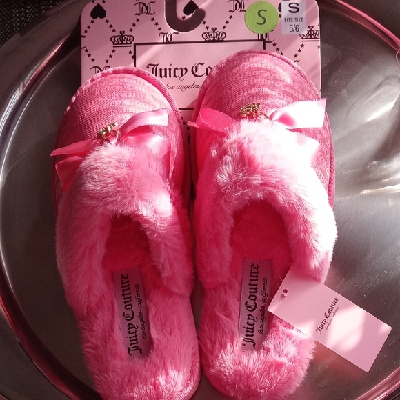 Slippers Juicy Couture Pink Fuzzy - Picture 2 of 6